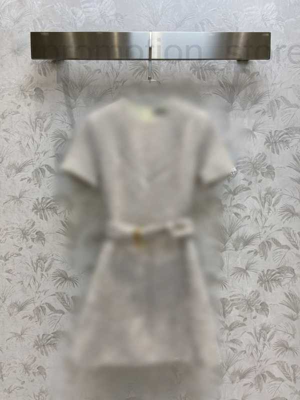 

Casual Dresses designer early autumn tweed short waistband dress 2B27, Rice ash