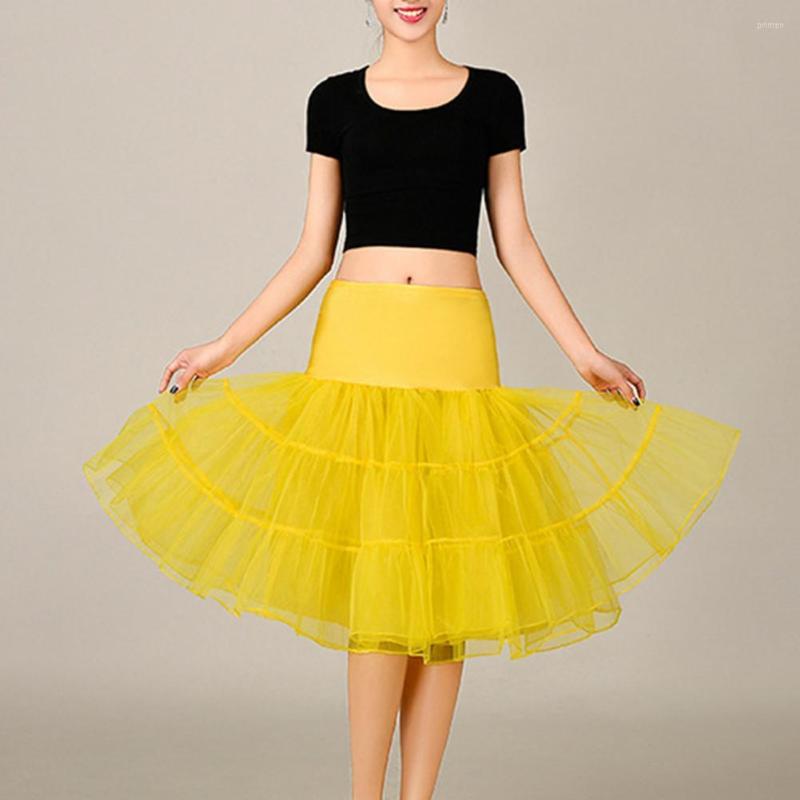 

Skirts Beautiful Ruffle Women Underskirt Wedding Crinoline A-line Cosplay, Yellow