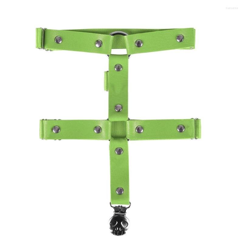 

Garters 1Pcs Sexy Women Gothic Leather Leg Ring Garter Belt Punk Thigh Harajuku Bondage Harness Suspender Strap, Blue