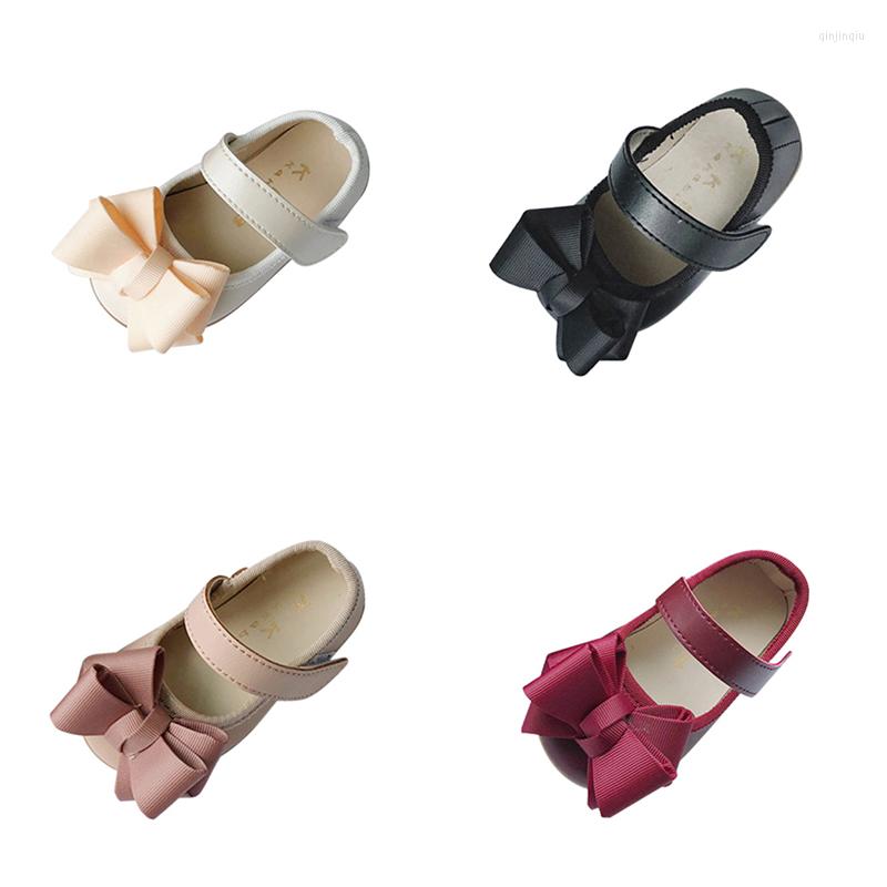 

Athletic Shoes Kids Girls Princess Bow Spring Flat Casual Bowknot PU Soft Non-slip Footwear 1-7Y