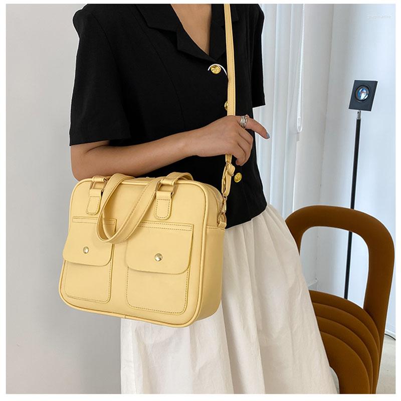 

Evening Bags Fashion Women's Shoulder Business Office Ladies Handbag 2023 Solid Color Crossbody High Quality Square Bag, Auburn