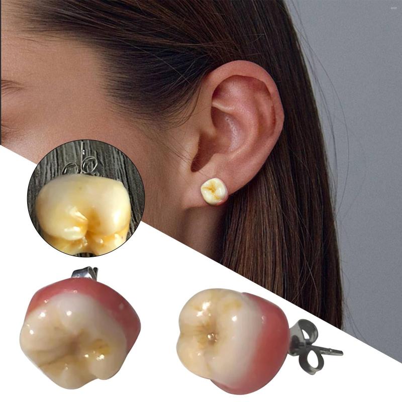 

Hoop Earrings Funny Teeth 1 Pair Of 3D Tassel Leopard