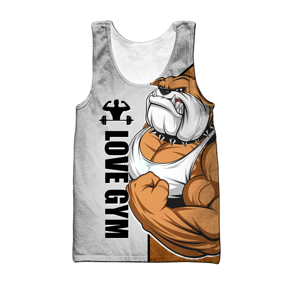 

Men' Tank Tops CLOOCL Bulldog Love GYM 3D Animal Letter Printed Sleeveless Vests Harajuku Fashion Fitness Men Clothing -5XL 230414, Vest 5
