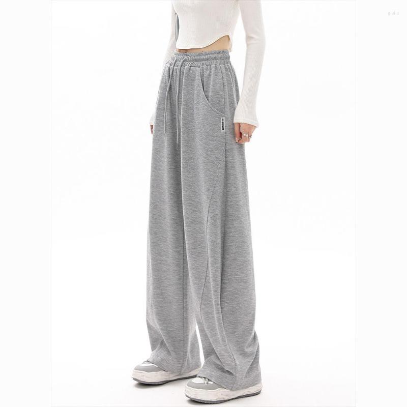 

Women' Pants Loose Sweatpants 2023 Autumn Women Red Sport High Waist Trouser Female Fashion Streetwear Straight, Black