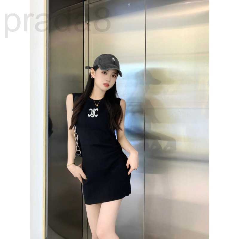 

Casual Dresses designer 23 Spring/Summer New Style Triumphal Arch Printing Slim Fit Knitted Dress 4V6X, Gray