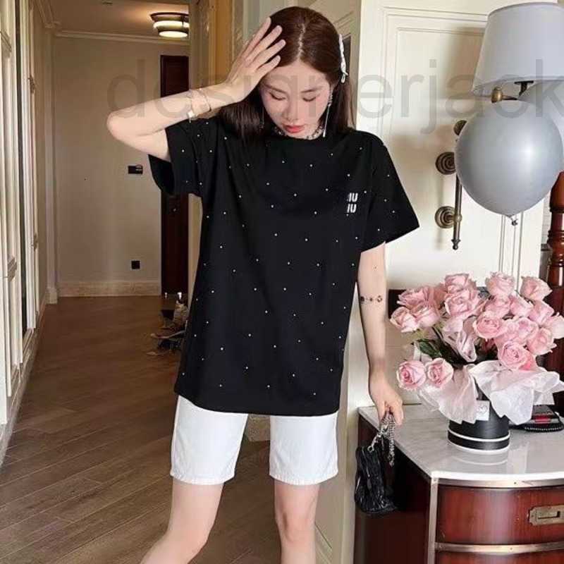 

Women's T-Shirt Designer short sleeved T shirt designer t summer body drill letter T- age-reducing self-cultivation pullover tee womens sweat 4VHG, Letter diamond black