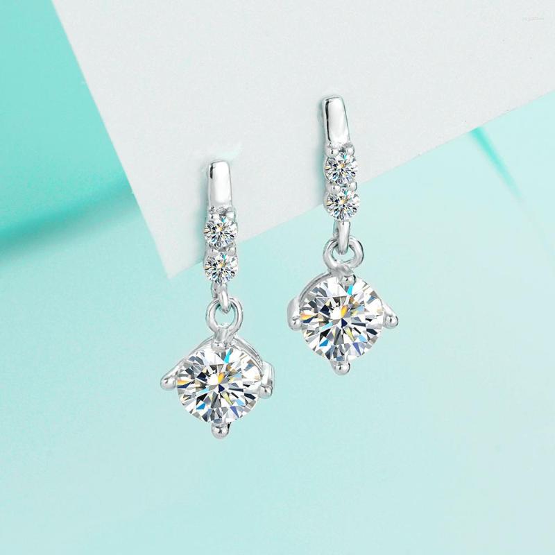 

Stud Earrings 925 Sterling Silver Moissanite 1Ct Simple Drop Diamond Earring For Women Wedding Party Fine Jewelry Wholesale