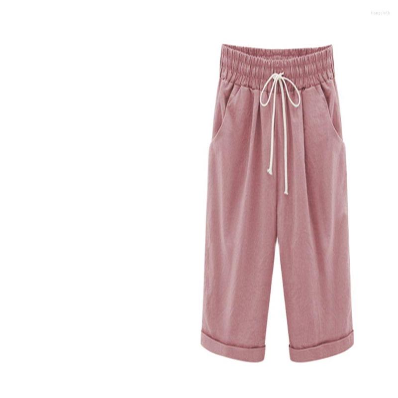 

Women's Shorts Summer 2023 Europe-USA Style Breeches Women Cotton High Waist Solid Lace-Up Loose Thin Harlan, Army green