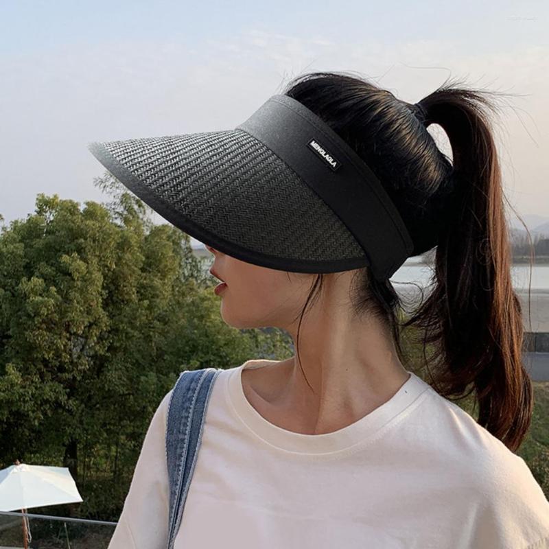 

Wide Brim Hats Trendy Women Hat Lightweight Sunshade Summer Color Matching, Black
