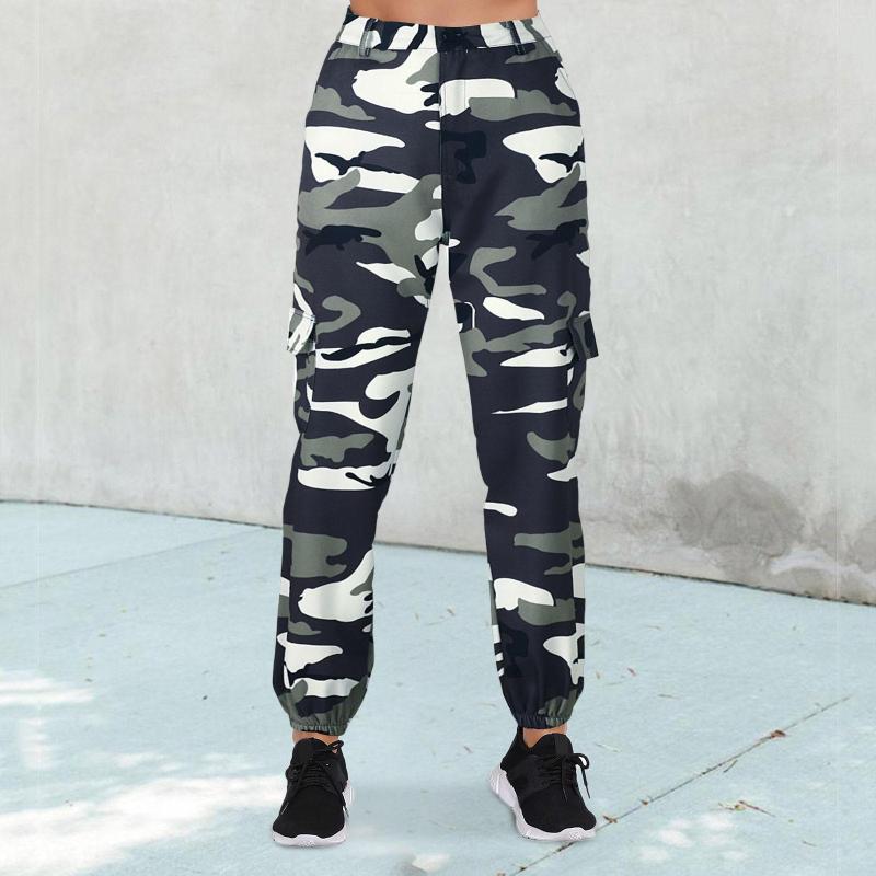 

Active Pants Joggers Women Casual Cargo Trousers Cool Camouflage Elastic Waist Multi Outdoor Jogger With Pocket, Orange