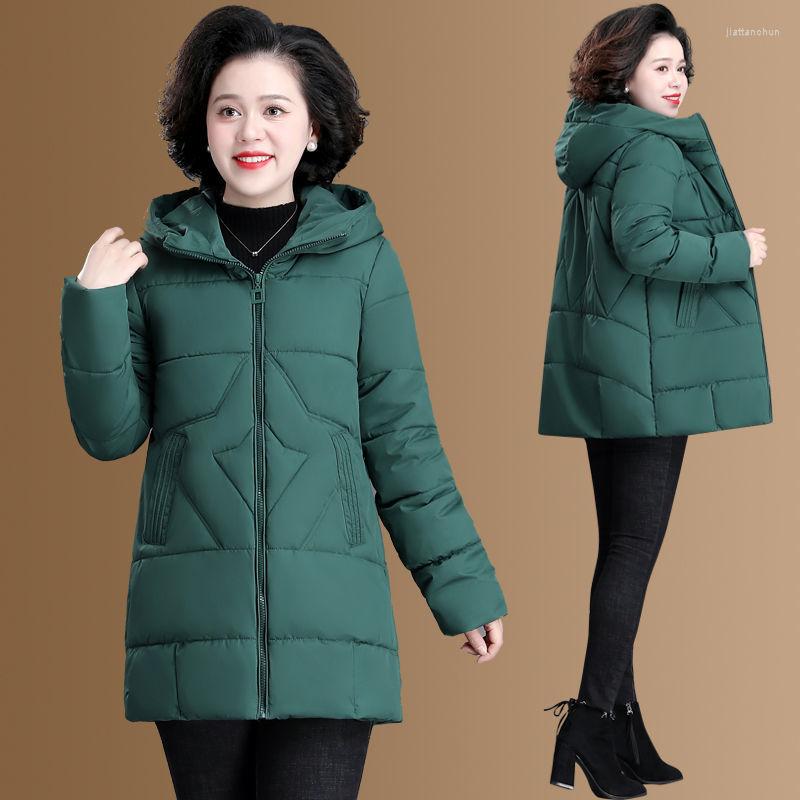 

Women's Trench Coats 2023 Winter Women Jacket Parkas Female Thicke Cotton Padded Coat Mid Long Hooded Outwear Snow, Red