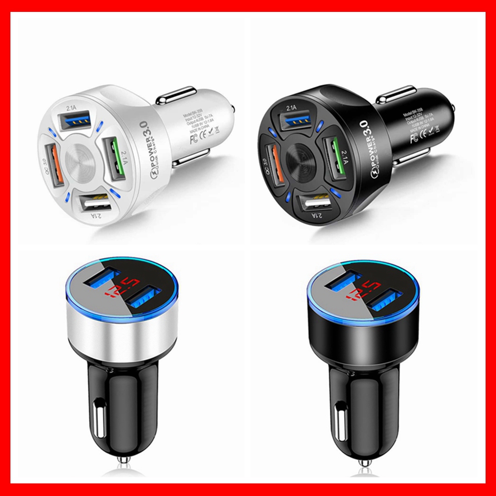 

4 Ports Car USB Charger Quick Charge 3.0 4.0 Universal Fast Charging Cigarette Lighter Adapter for iPhone Samsung Huawei Car-Charge Car-Charger Charging Quick Charge, Same as the photo
