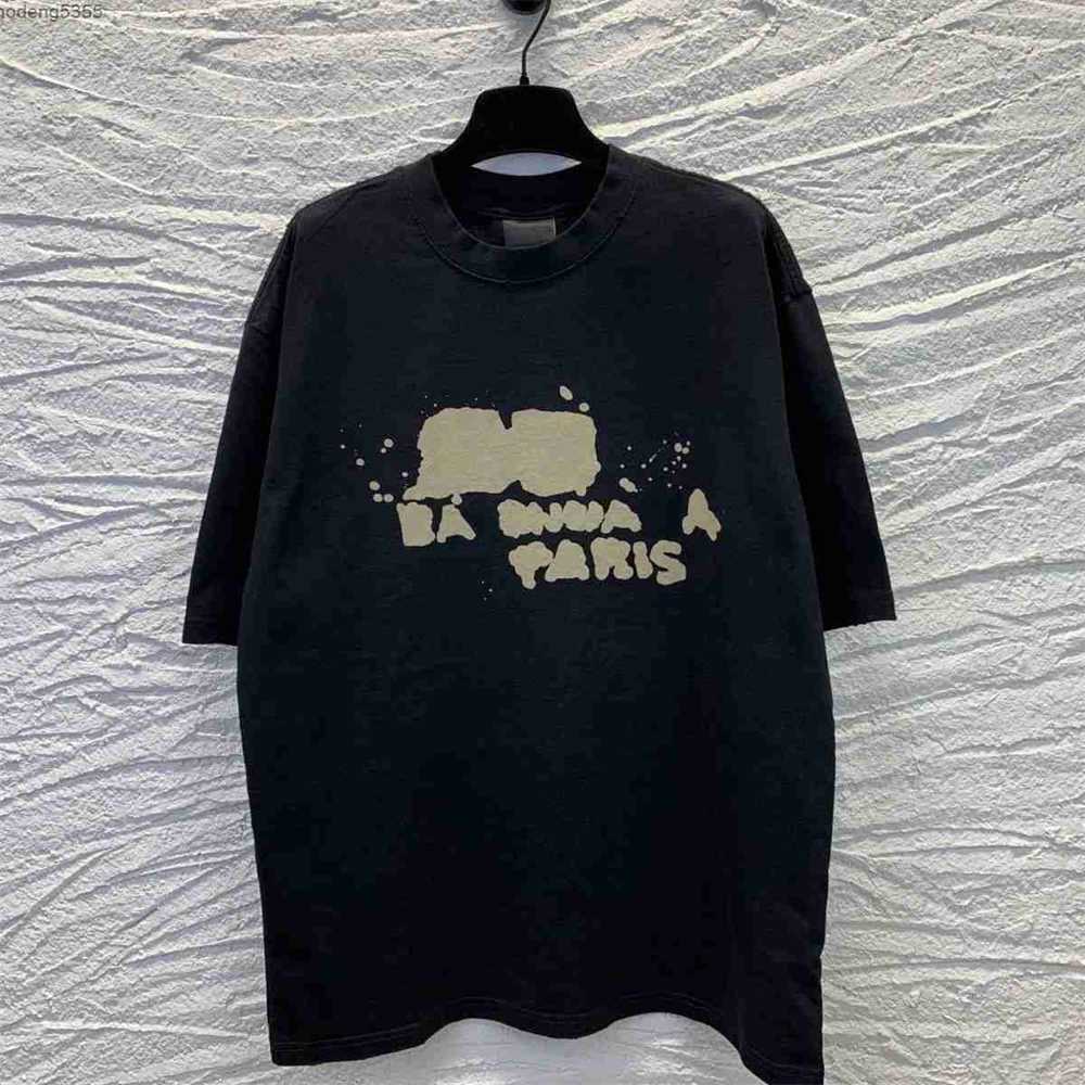 

Men's Polos Advanced Version French Paris Printing Fashion Clothing Mans Womans Letter Designer Irregularity Graphic Cotton Quality Short Sleeve Shirts T-shirts, Bb1