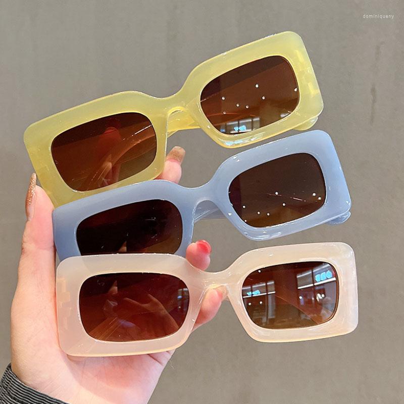 

Sunglasses Women's Rectangle Vintage Brand Designer Square Sun Glasses For Women Candy Color Frame Eyeglasses