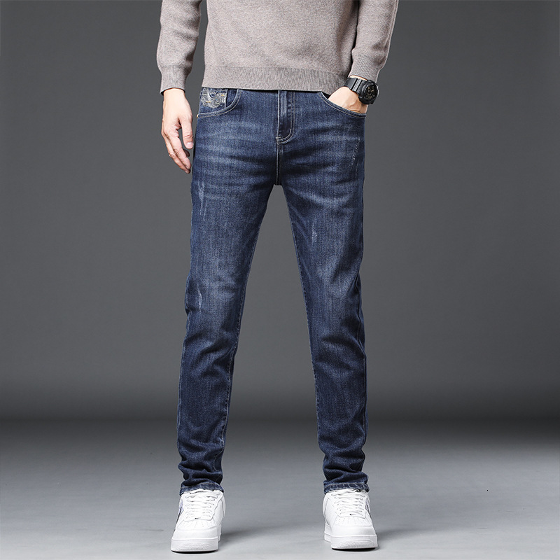 

Men's Pants Early Spring Jeans Men's Casual Slim Straight Jeans High-quality Casual Men's Jeans 230414, Blue