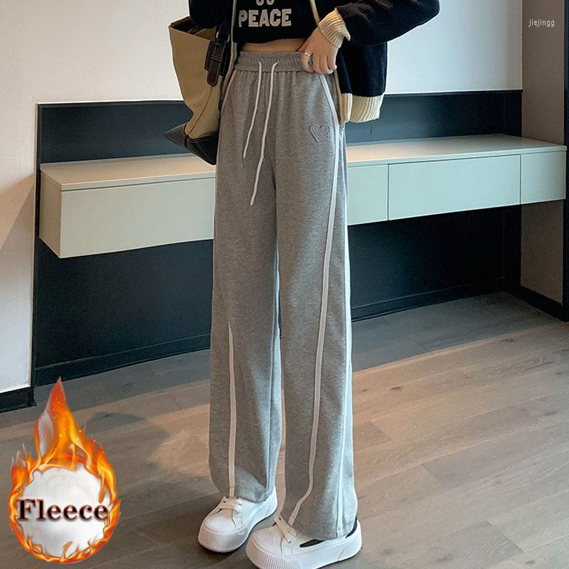 

Women's Pants Joggers Women Black Gray Sweatpants Autumn Winter Thick Wide Leg High Waist Velvet Fleece Trousers Sport Casual Streetwear, Kek 8384 hei
