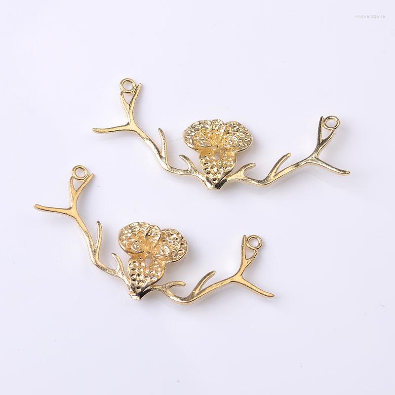 

Charms 2Pcs 56 17mm Copper Flower Connector DIY Findings Hair Accessories Handmade Jewelry Making