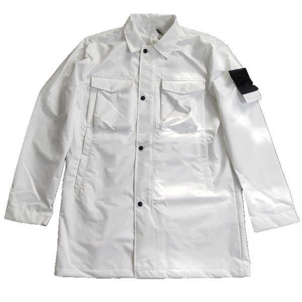 

Fashion brand high quality jackets spring autumn new foldable storage bag thin coat windbreaker medium length men's Hooded Jacket and windproof O5F3, White
