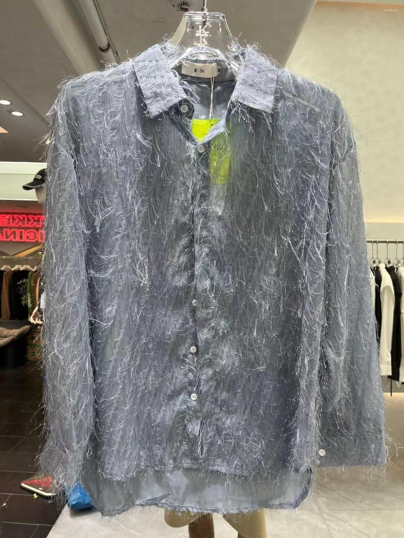 

Men's Casual Shirts DC4507 Fashion Men's 2023 Runway Luxury European Design Party Style Clothing, Picture shown