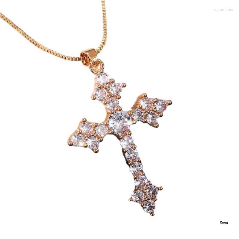 

Pendant Necklaces Zircon-Cross Men Crucifix-Pendant Necklace For Boys Faith Cross-Necklace Religious Jewelry Mens Father
