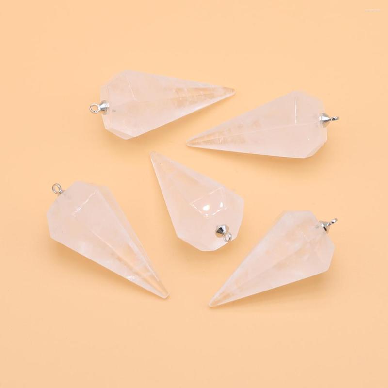 

Pendant Necklaces Natural Conical Semi-precious Stone Crystal Agate Pendulum DIY Necklace Earrings Gift Jewelry Accessories