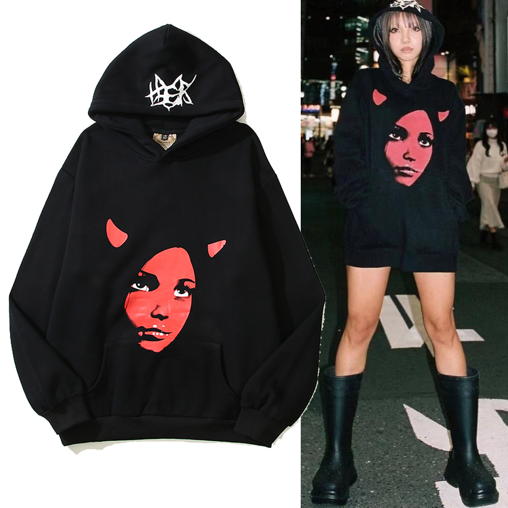 

Hip H0p Sweatshirts Hoodies Men Women High Street Printd Pullover Hoode Pullovers, Black