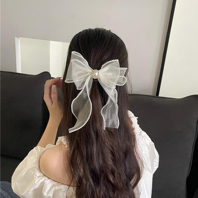 

Hair Clips & Barrettes Han Edition Fashion And Lovely Romantic Style Imitation Pearl Bowknot Hairpin Shape Women's Cute Act The Role Ofing I