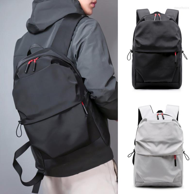 

School Bags Men's Computer Bag Large Capacity Leisure Simple Backpack Fashion Trend Travel High Student Schoolbag For Men, Grey