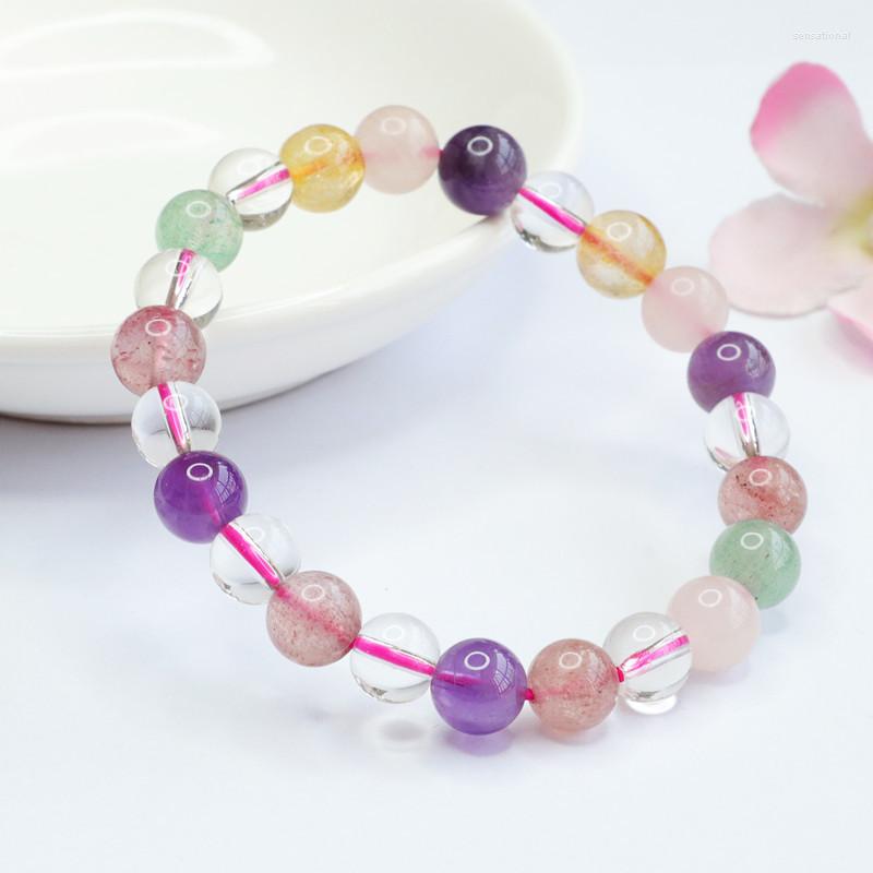 

Strand Natural Super Seven Crystal Bracelet Colorful Energy Duobao Jewelry