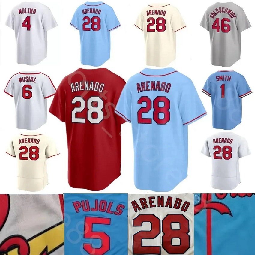 

2023 Custom S-4XL Baseball Jersey Lars Nootbaar Nolan Arenado Stan Musial Adam Wainwright Paul Goldschmidt Albert Pujols Molina Smith Contreras DeJong Edman Gorman, Colour 2