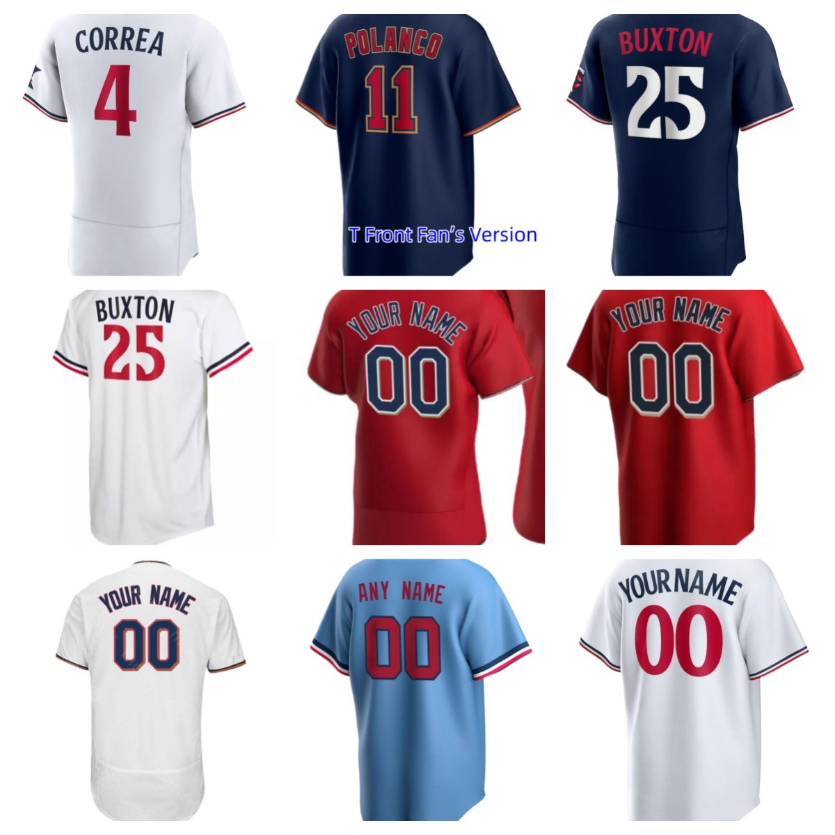 

Baseball Jersey Carlos Correa Byron Buxton Max Kepler Kirby Puckett Jose Miranda Jorge Polanco Joey Gallo Larnach Duran Michael A. Taylor Gordon Gray Lopez Maeda, As pic