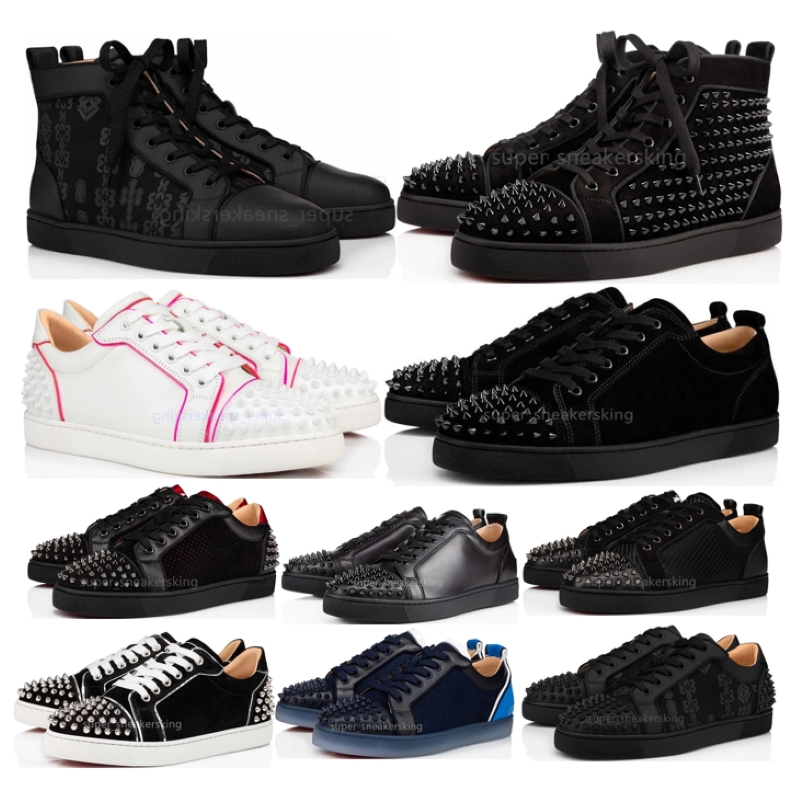 Chaussures de créateurs hommes mocassins à fond rouge baskets de luxe Italie femmes daim pointes baskets en cuir taille 35-47