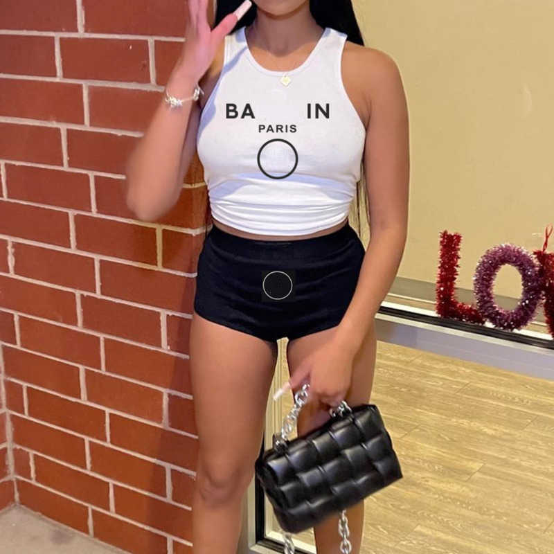 

Womens tracksuits Knits Tee Designer T shirt Letter Print Yoga Tank Top Sexy Bikini Yoga Shorts 2 Piece Set, White3
