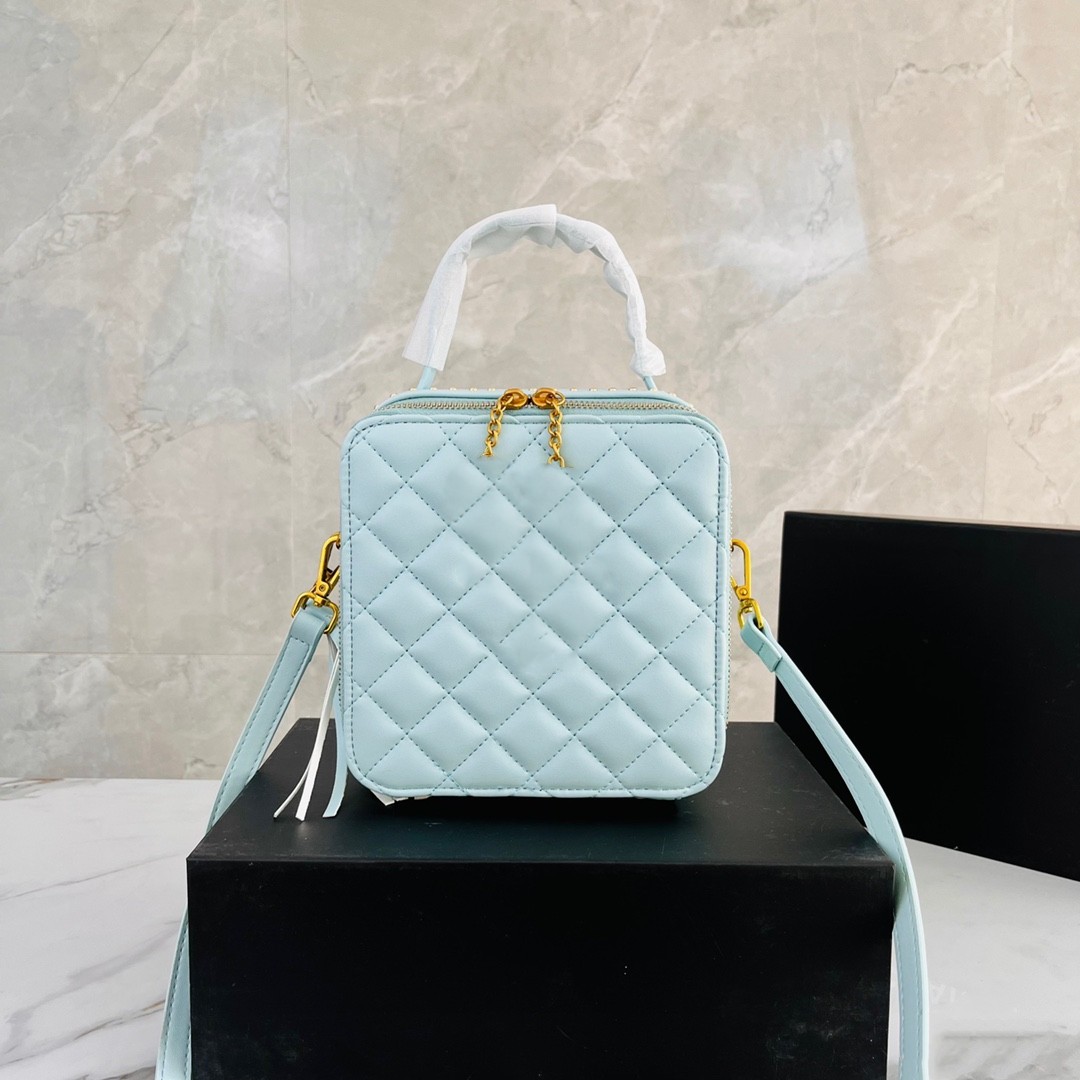 

New designer bag Women's Single shoulder Bag Crossbody Bag Square handbag Gold Hardware Makeup Bag Ringer checked leather bag Double-sided zipper fashion bag, Customize