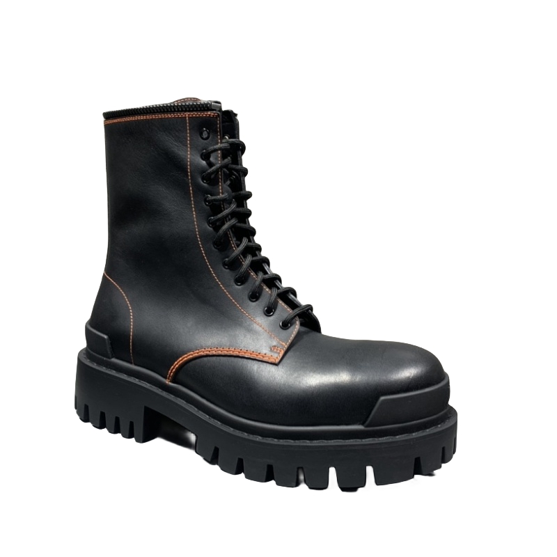 Bottes Martin italiennes pour hommes, Style anglais, montantes, semelle épaisse, costume de travail noir, bottes pour hommes en cuir véritable, bottes de moto en cuir à baril haut, vente