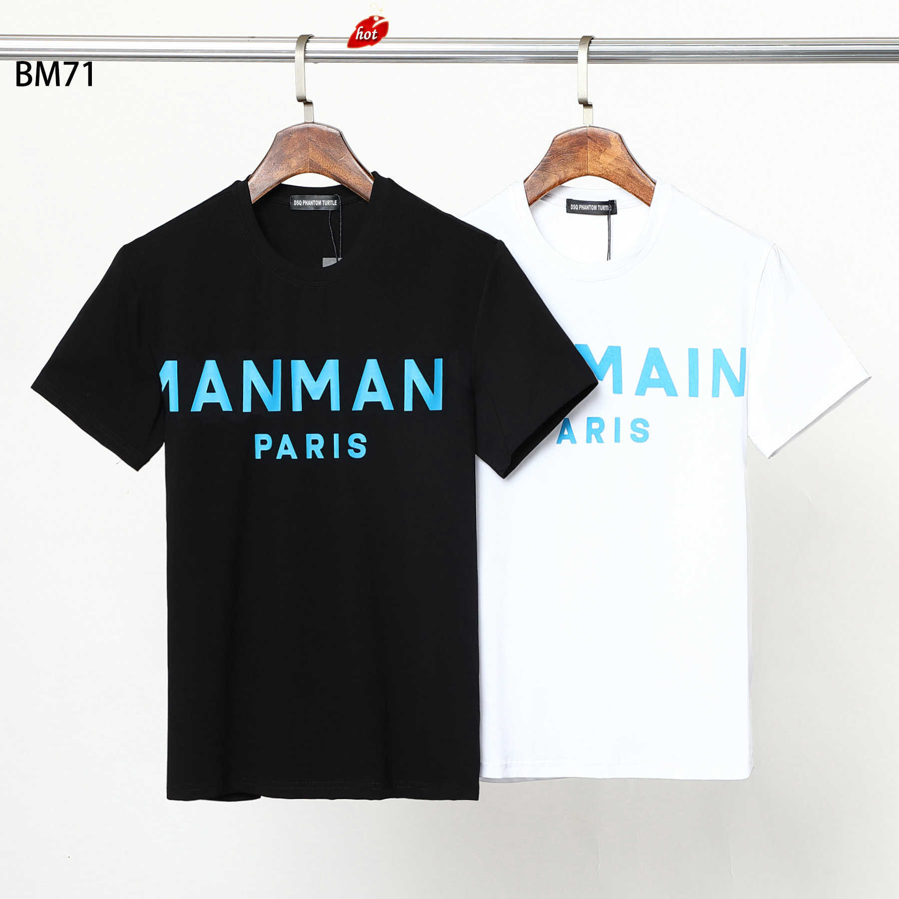 

Men's T-Shirts Black cotton T-shirt with Blue Brand Paris print fashion Tshirts Summer T-shirts Male Top Quality Tops 05616 dsquare 2 d2 dsqs dsq2s UJCU, White