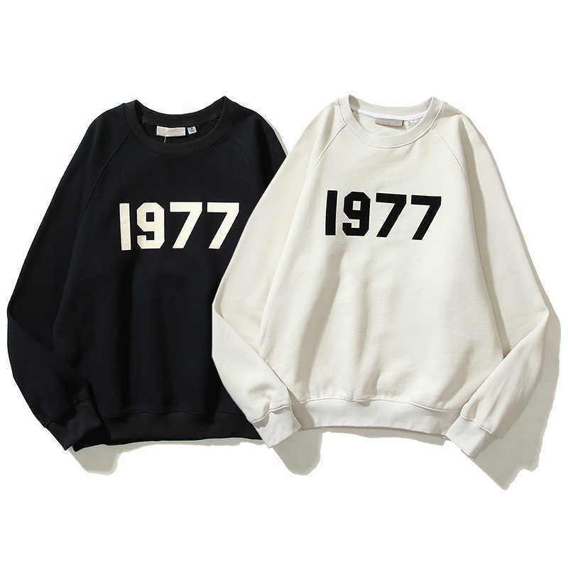 

ESS Hoodies 22 year FOG FEARs Of God Double Thread ESSEN Fashion Brand 1977 Flocked Round Neck Plush Sweater Mens Womens hoody, Shipping fee