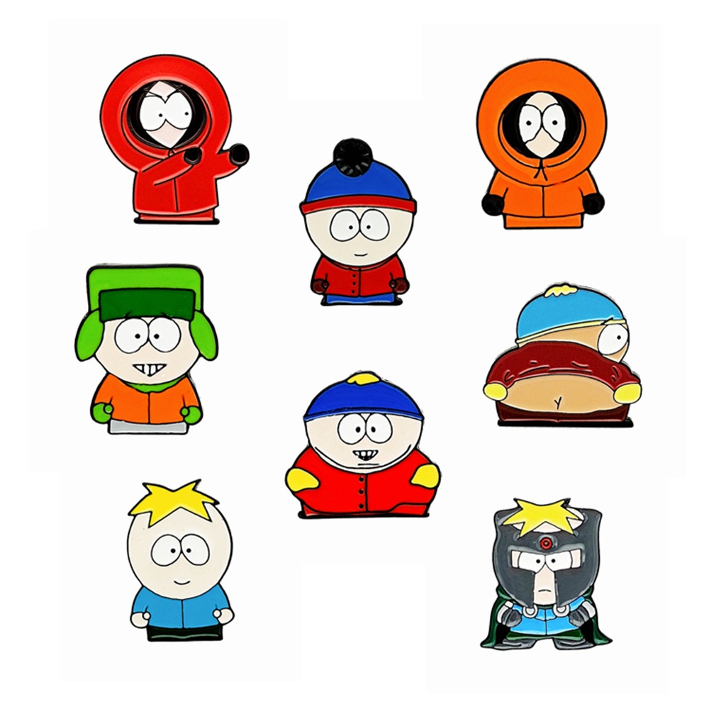 

southern park characters brooch Cute Anime Movies Games Hard Enamel Pins Collect Metal Cartoon Brooch Backpack Hat Bag Collar Lapel Badges, Color #1