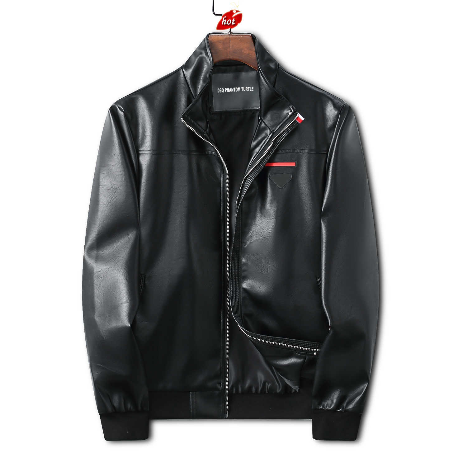 

Winter Autumn Men's Leather Coat Jacket Slim Faux Leather Motorcycle PU Faur Jackets Hip Hop Streetwear Warm Outerwear Coats 4160 dsquare 2 d2 dsqs dsq2s UM7V, Black