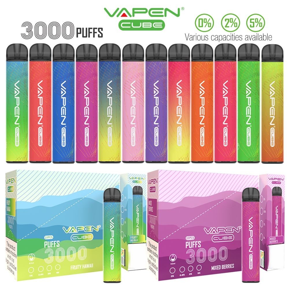 

Authentic Vapen Cube 3000 puffs disposable vape pen 2% 5% electronic e cigarettes kits prefilled 8ml capacity 1000mah battery vapes disposable puff vaper desechable