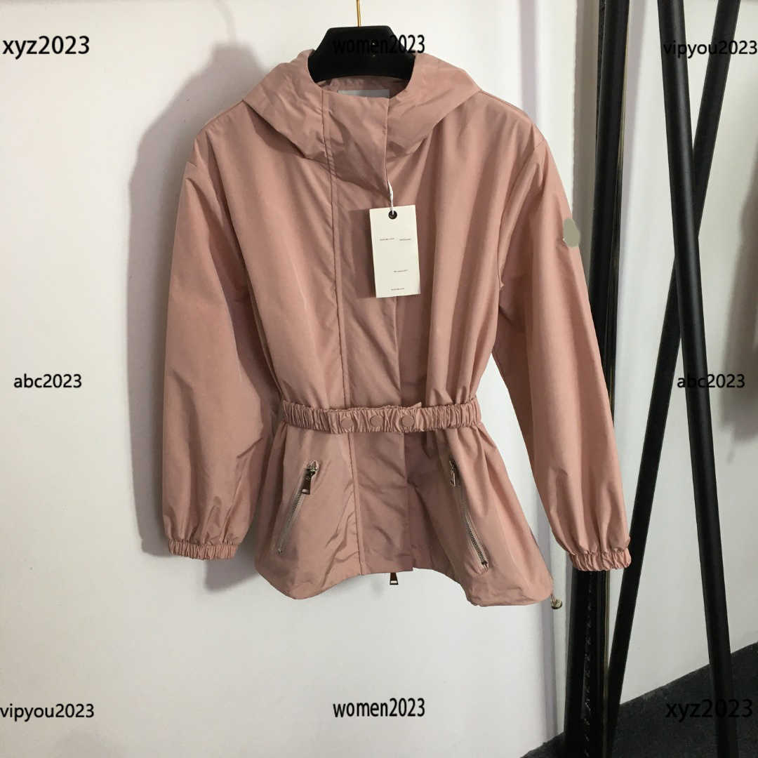 

jackets womens Coats lady Outerwear girl Windbreaker Size -L Zip Pocket Waist Waist Long Sleeve Hooded Windbreaker New Products April12, #1