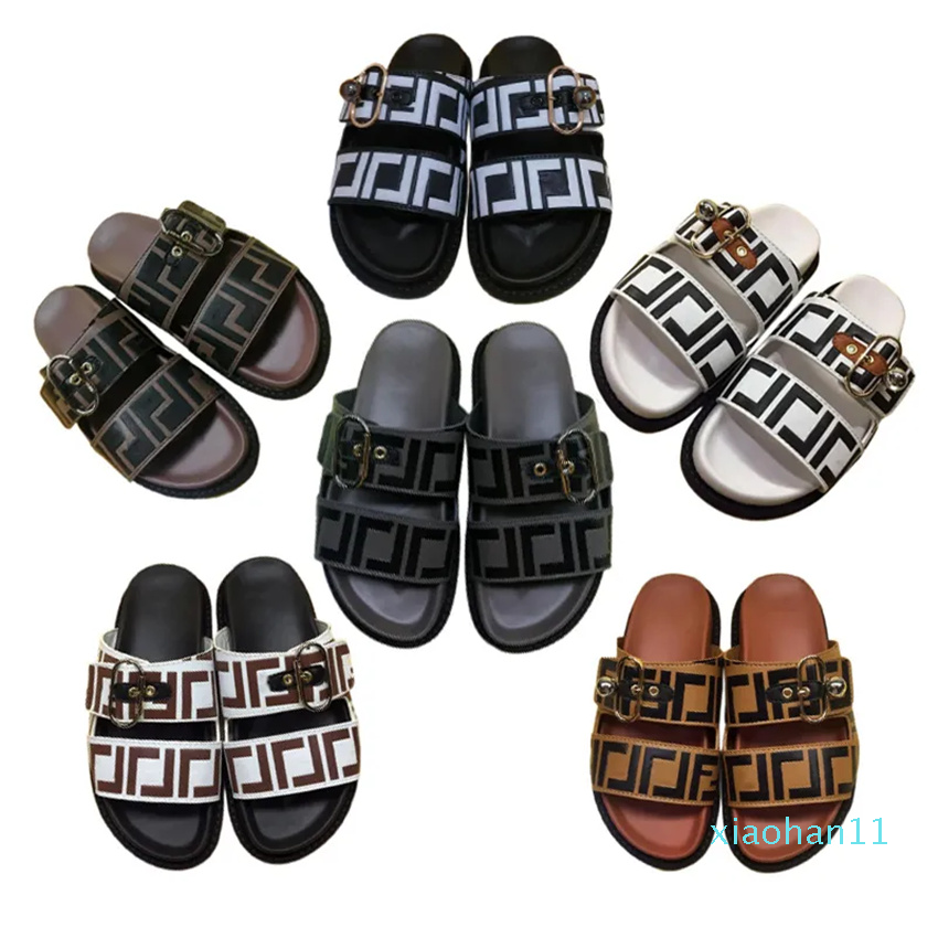 

Luxury Slippers Sandals Men's women's Slippers Vintage leather sandals Soft soled material slippers Leather face printed Button Slippers beach home casual shoes, Color #3