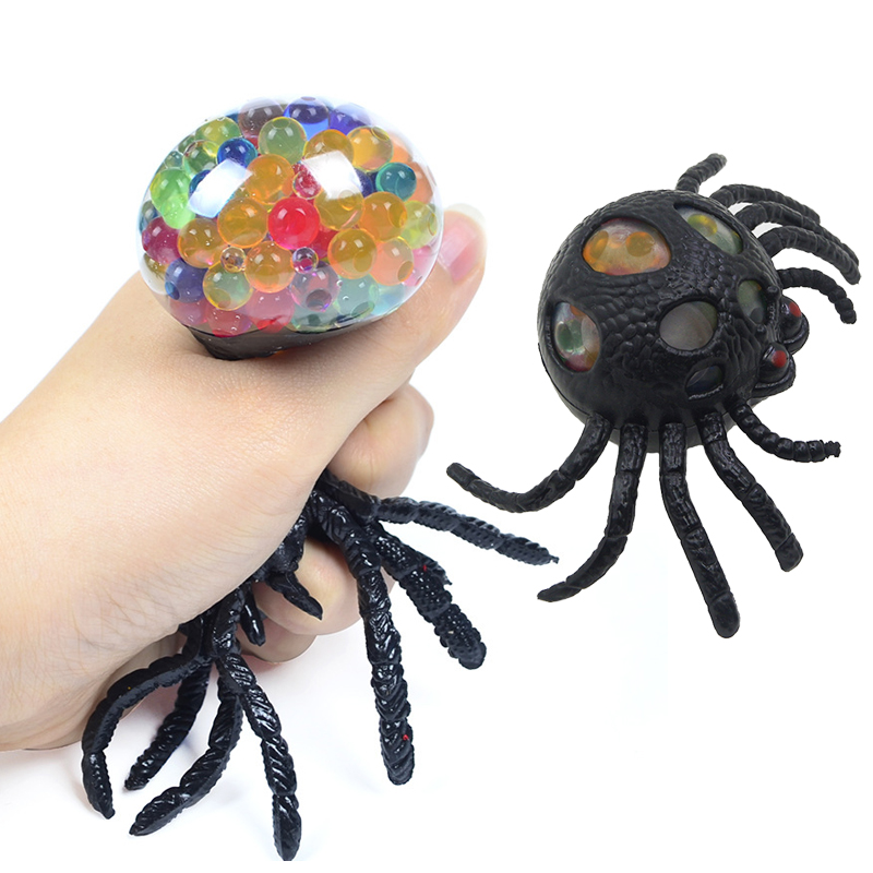 Squishy Spider Halloween Fidget Toy Colorful Water Beads Mesh Squish Ball Anti Stress Venting Squeeze Balls Stress Relief Decompression Toys Anxi-image-740613357