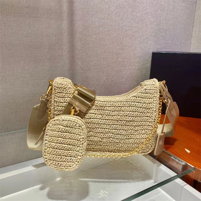 

Women Straw Bag Weaving Shoulder Bag pradas Designer Womens Woven Handbag Crossbody Basket Purse Handbags Chain Wallet Tote Hobo Purses