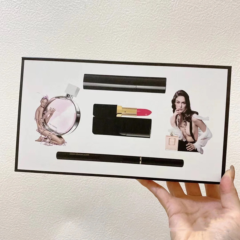 Classical Makeup Set Collection Matte Lipstick 15ml Perfume 3 in 1 Cosmetic Kit with Gift Box festival for Women lady lasting 5pcs 6pcs make up k-image-581867242