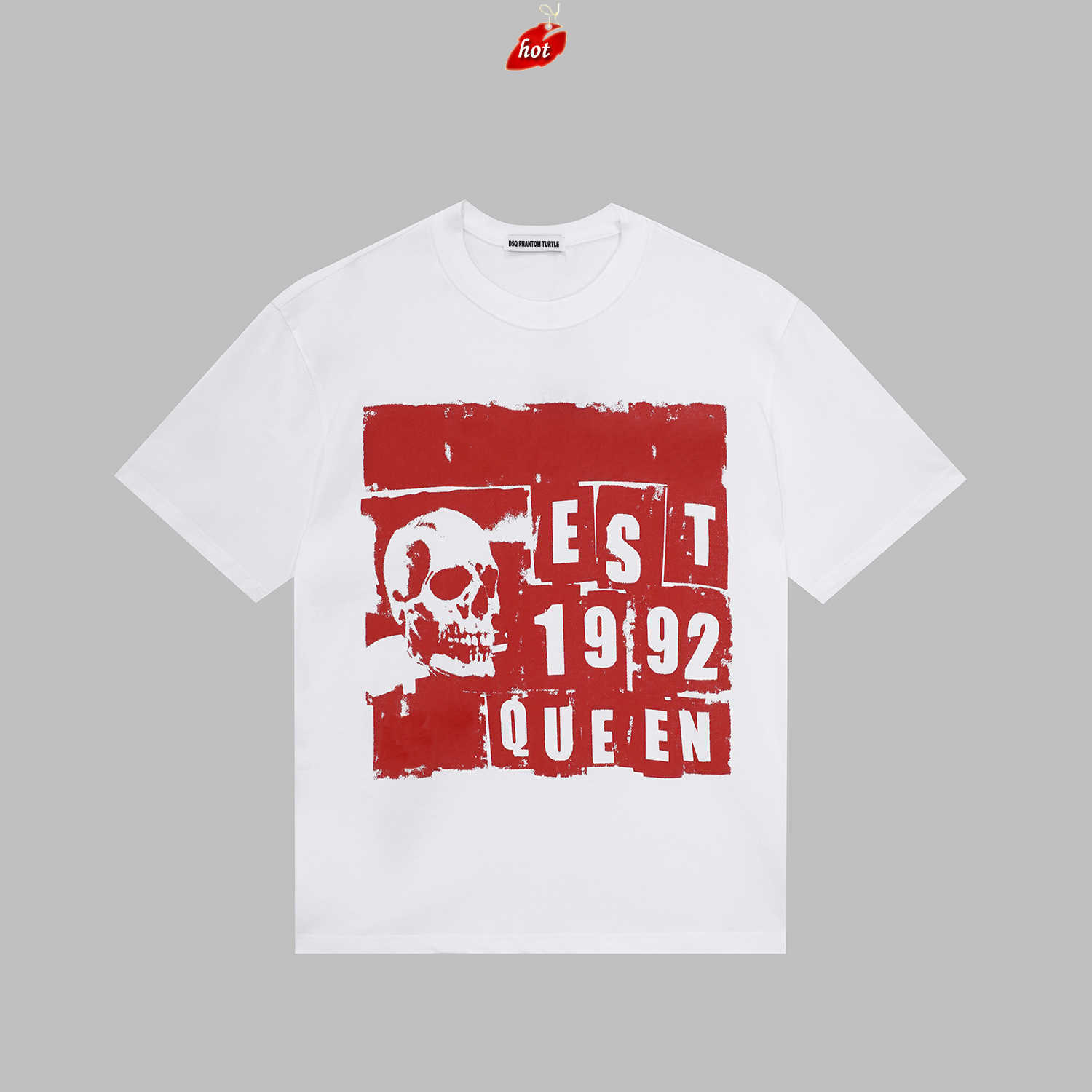 

Men's T-Shirts QUEEN Men's Black White Watercolour Skull T-shirt 68670 dsquare 2 d2 dsqs dsq2s JVPI