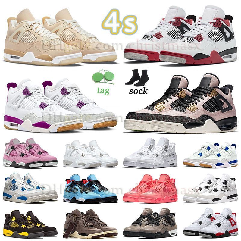 

jumpman new pattern 4 basketball shoes sb purple shimmer fire red silt red men women 4s sneaker yellow thunder black cat pine green military black DIY outdoor trainers, J24 36-47 toro bravo