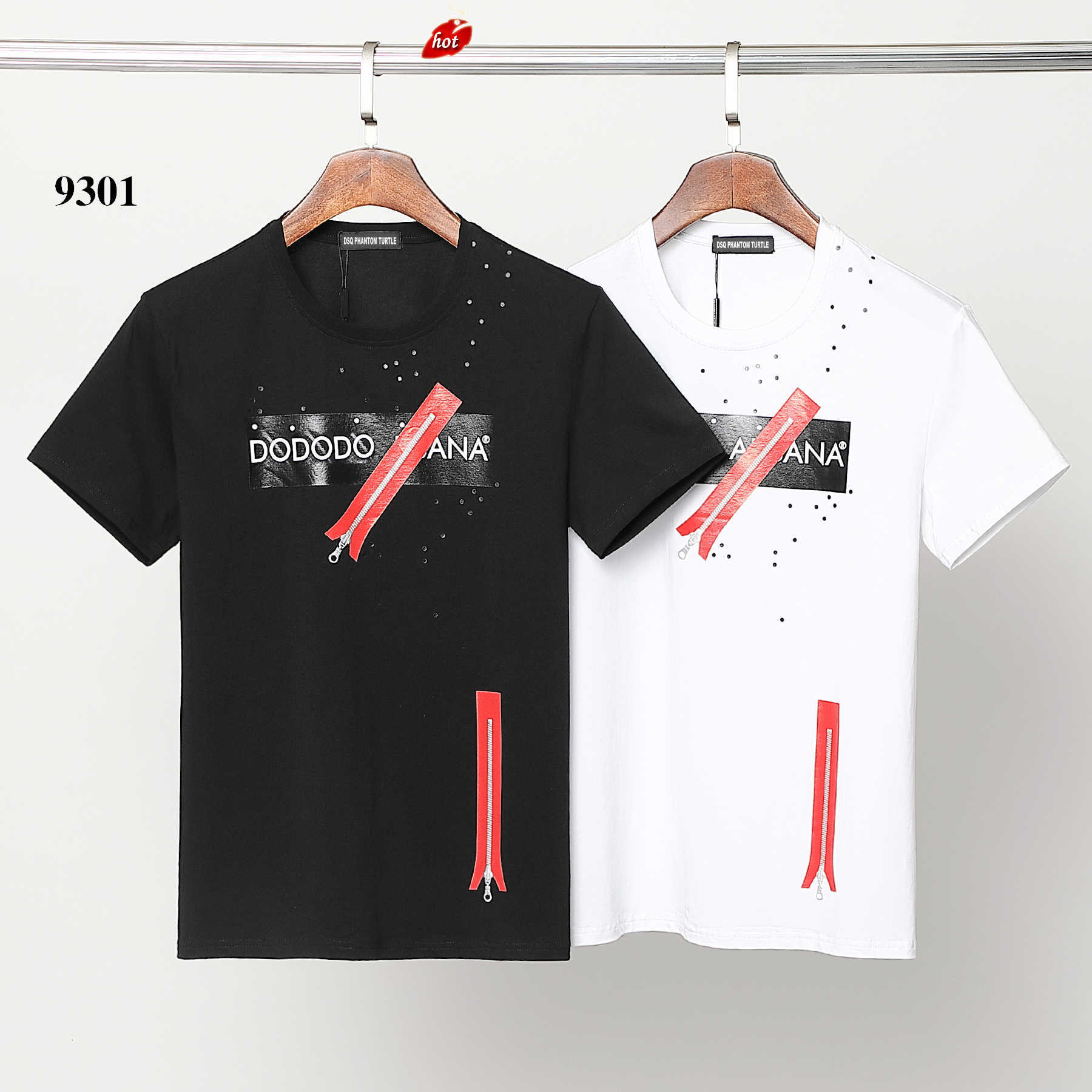 

Mens Designer T shirt Italian Milan Fashion Print T-shirt Summer Black White T-shirt Hip Hop Streetwear 100% Cotton Tops Plus size 0535 dsquare 2 d2 dsqs dsq2s 02AN