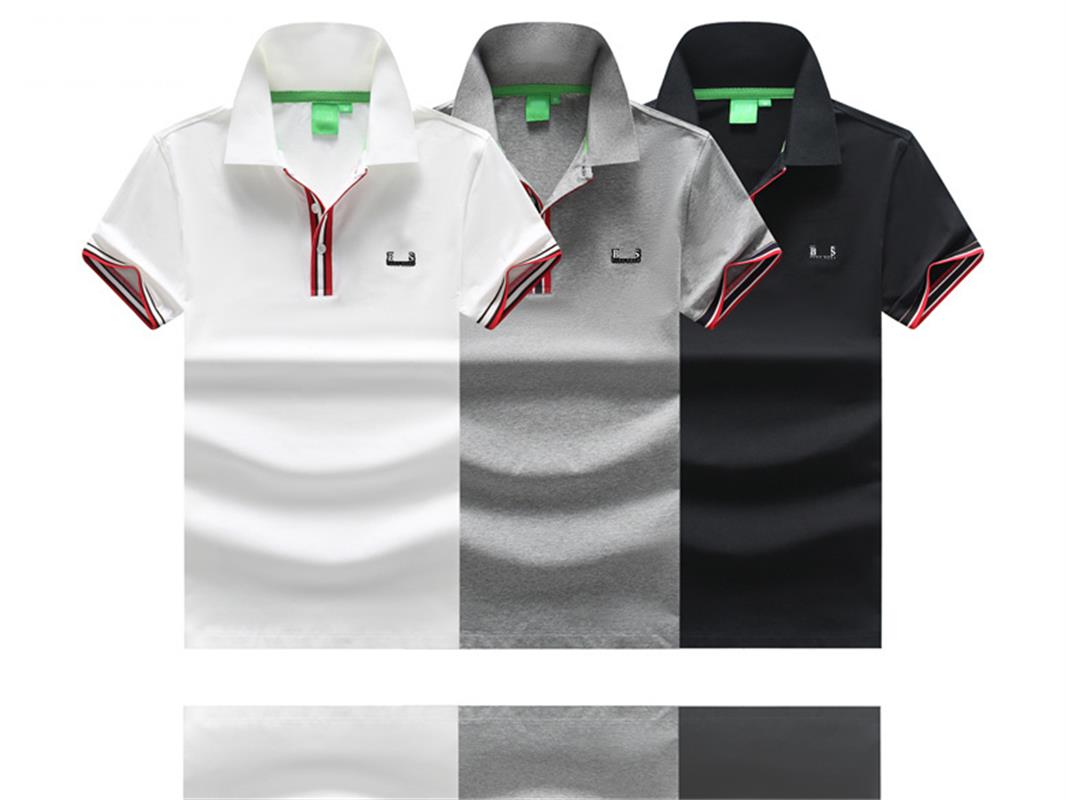 

2023designer stripe polo shirt t shirts snake polos bee floral mens High street fashion horse polo luxury T-shirt M-XXL, Black
