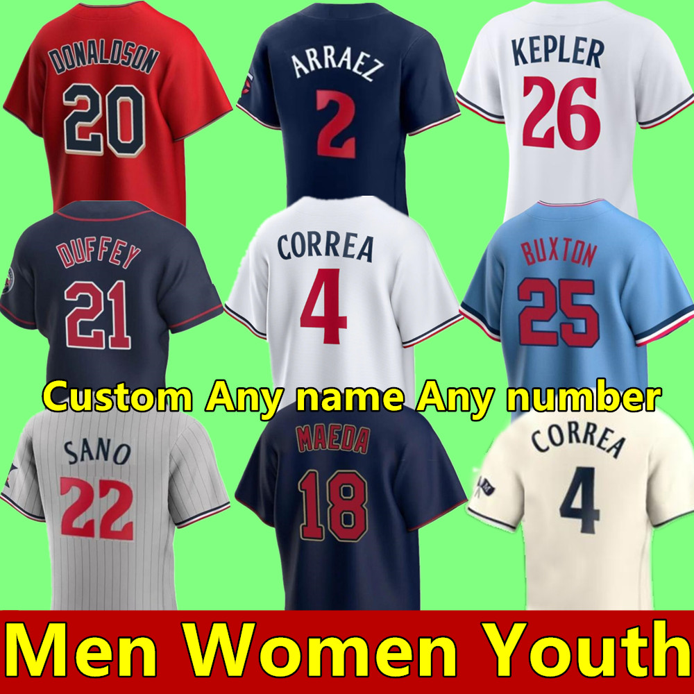 

4XL 2023 Men Women Youth Baseball Jerseys Carlos Correa BYRON BUXTON JORGE POLANCO 22 MIGUEL SANO MINNESOTA MAX KEPLER TWINS MICHAEL Custom JERSEY, As shown in illustration